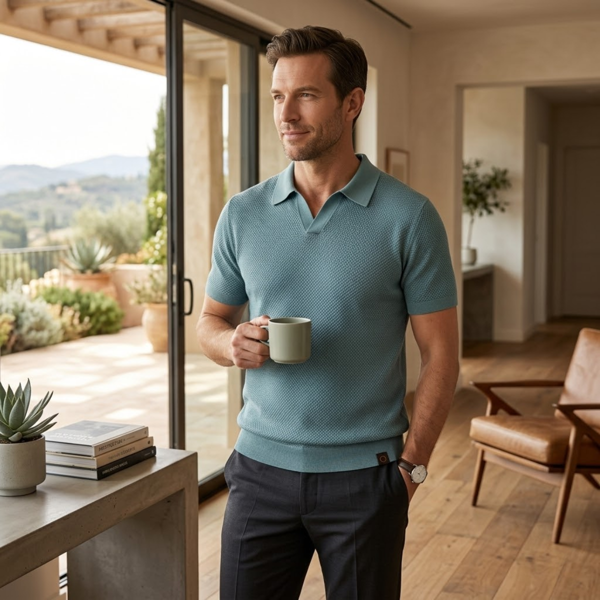 Kensington gebreid poloshirt