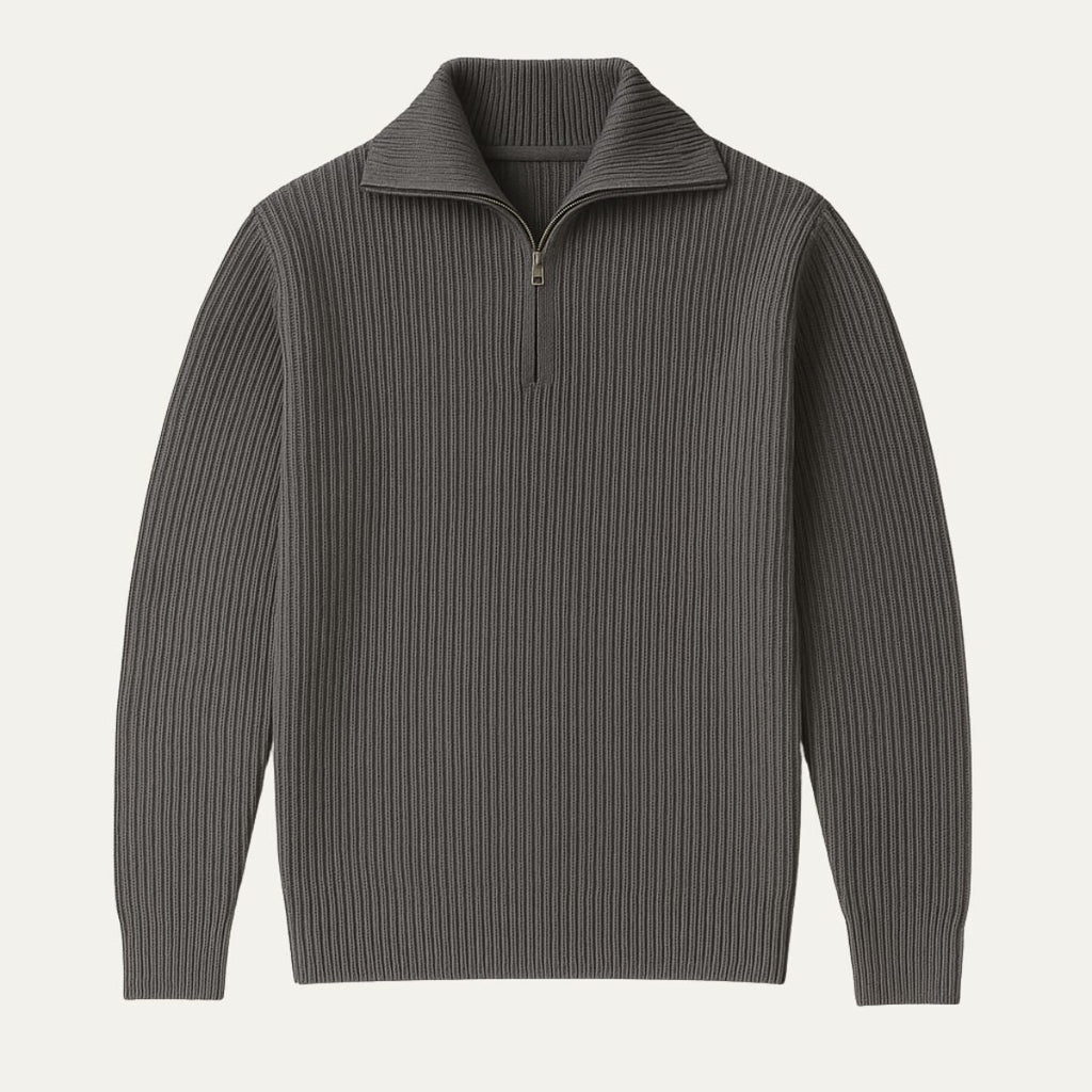 Merino knitted half-zip trui