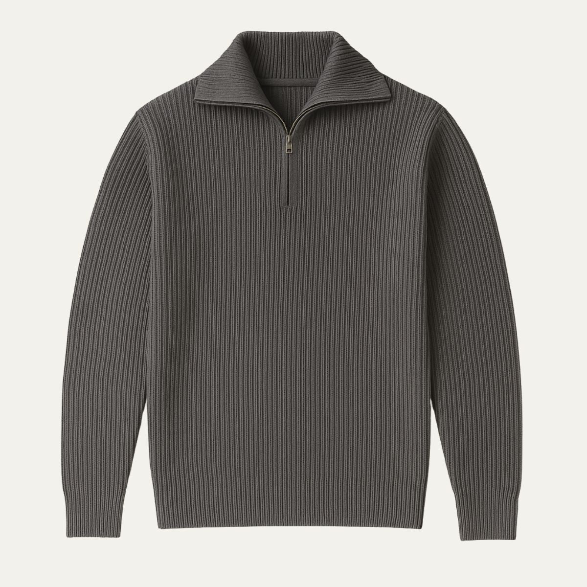 Merino knitted half-zip trui