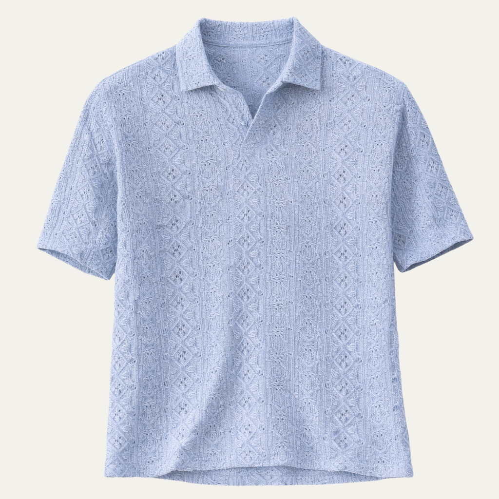 Brookstone gebreid poloshirt korte mouw