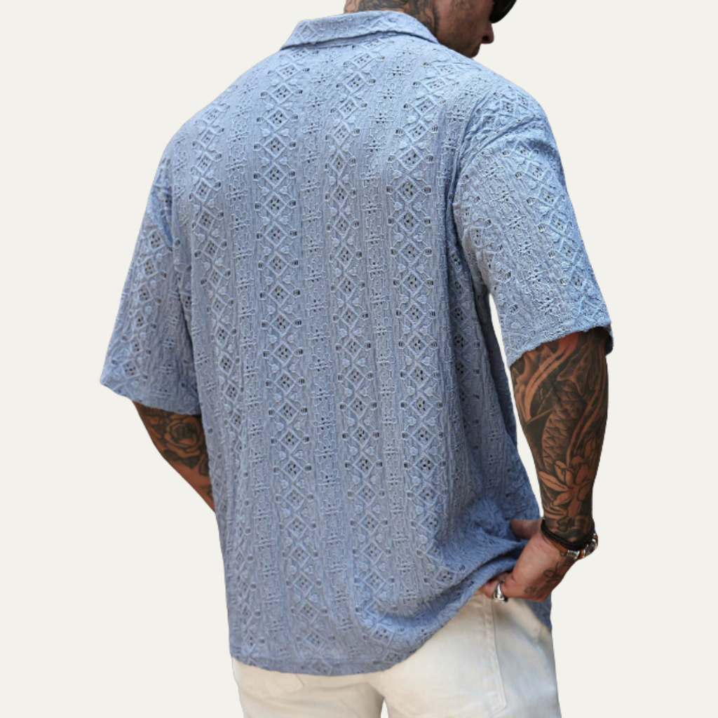 Brookstone gebreid poloshirt korte mouw
