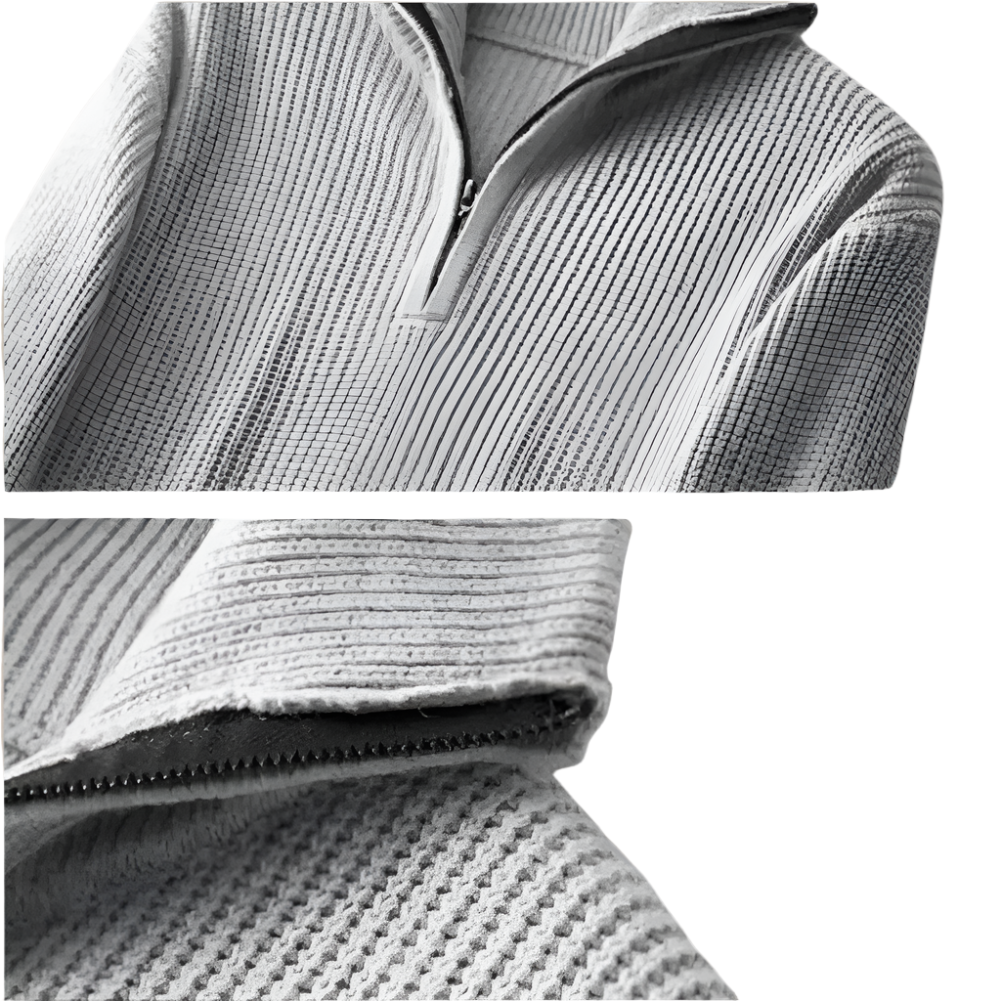 Merino knitted half-zip trui