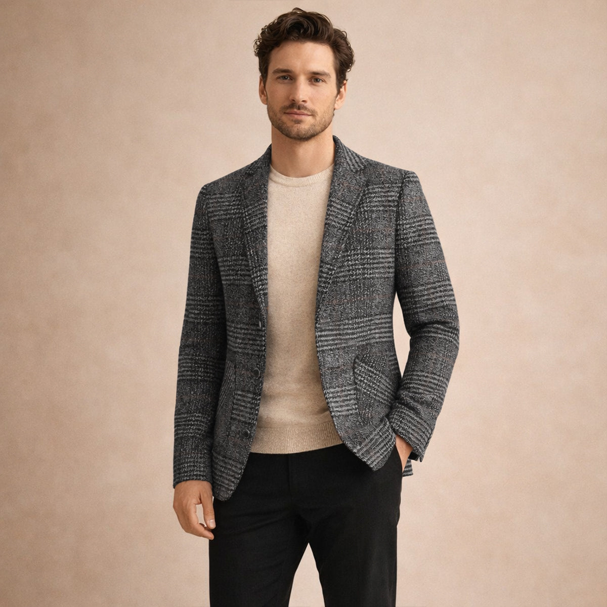 Monopoli tweed blazer slim fit