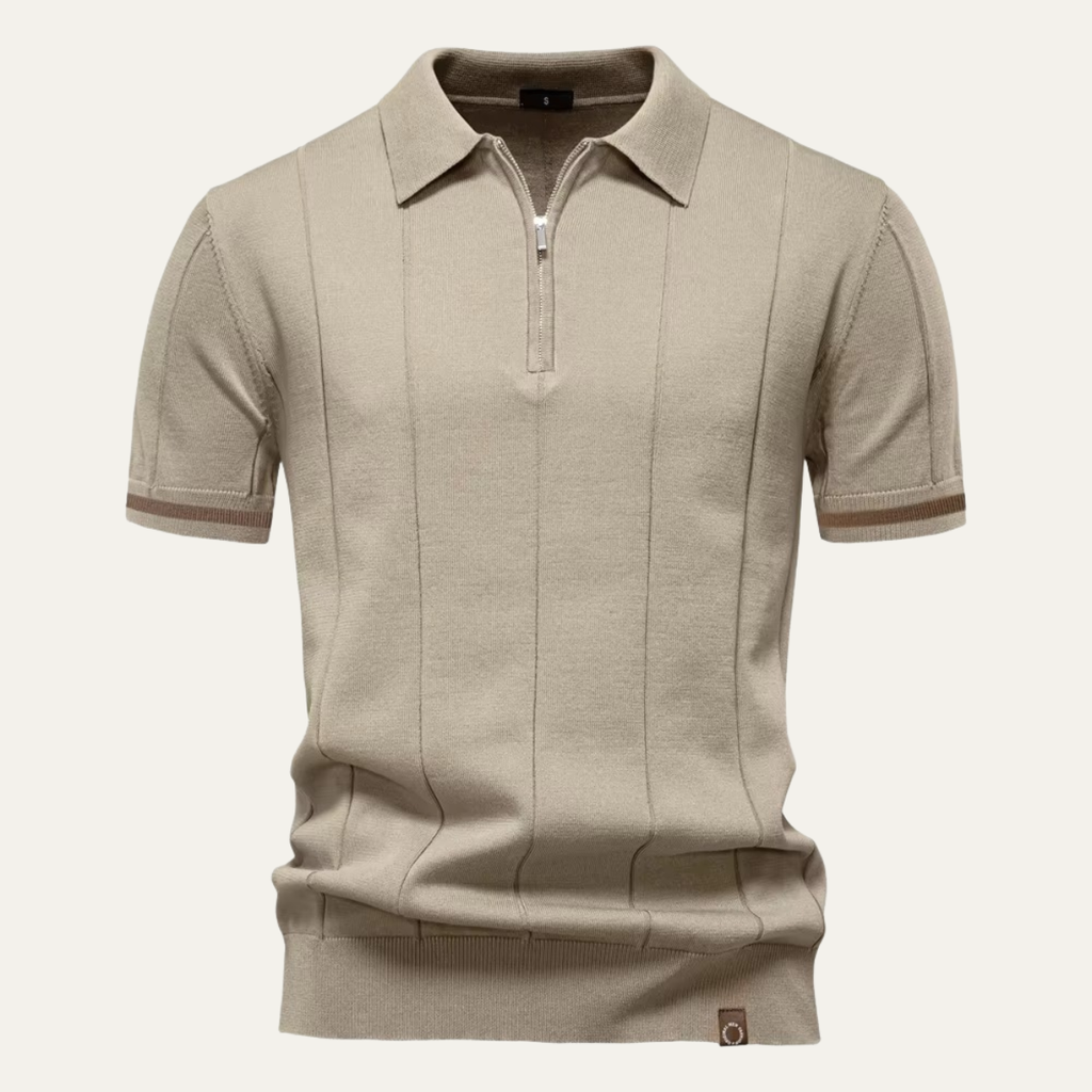 Ashton gebreid poloshirt