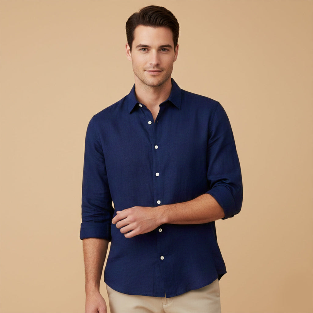 Buckingham linnen overhemd relaxed fit