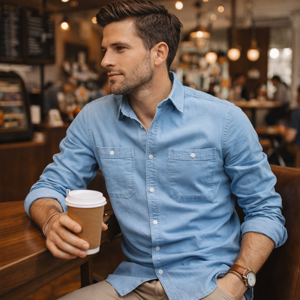 Crestfall Ridge denim spijkeroverhemd slim fit