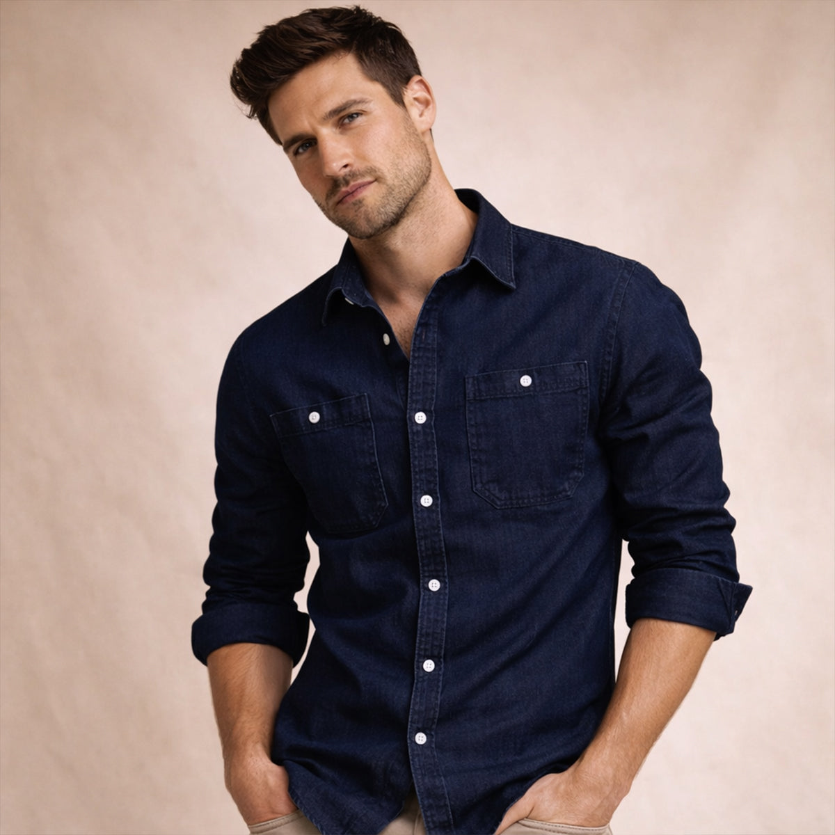 Crestfall Ridge denim spijkeroverhemd slim fit