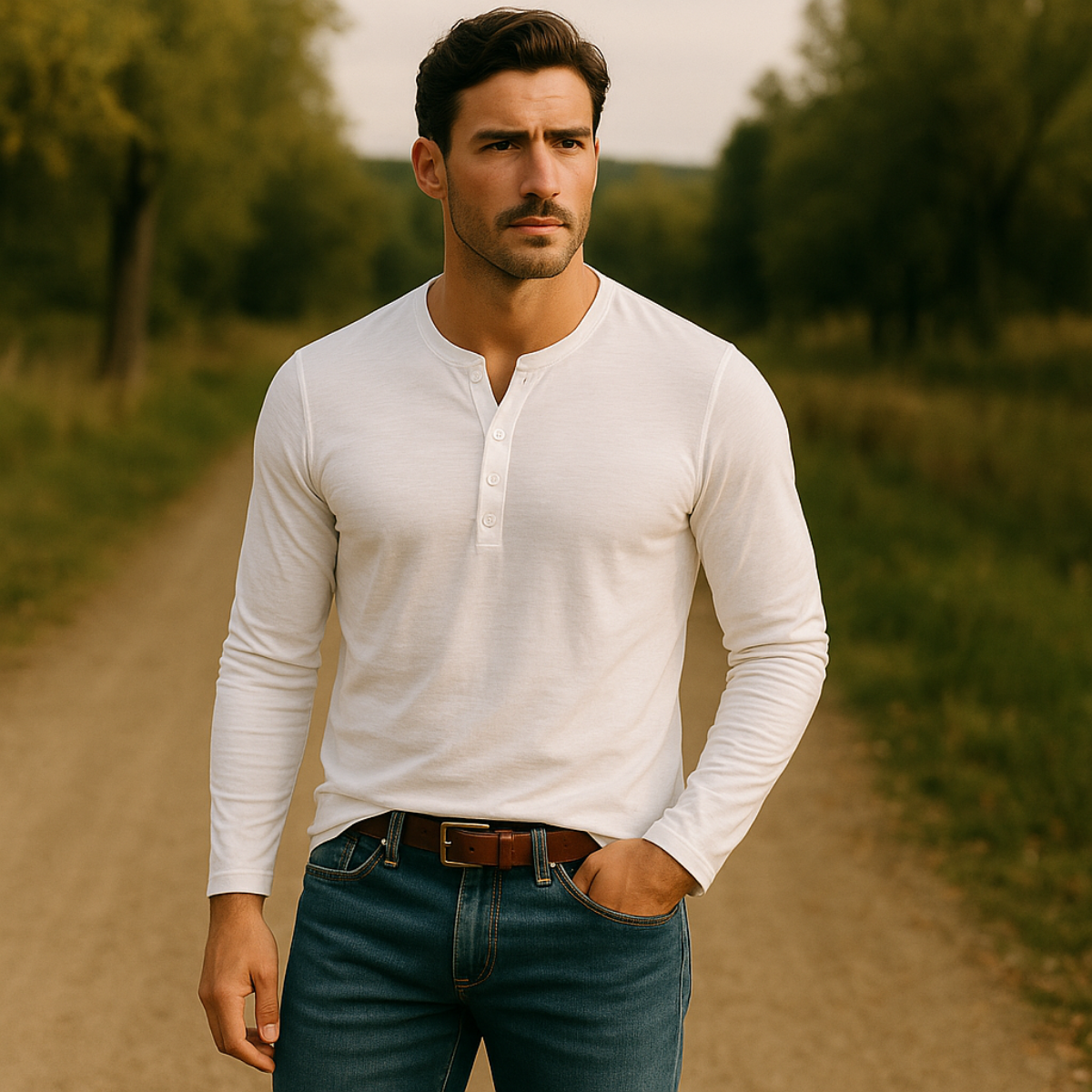 Cromwell katoenen poloshirt lange mouw