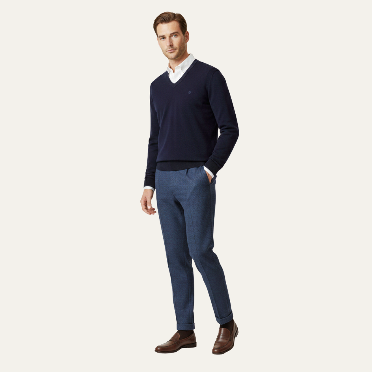 Hawkington wollen broek straight leg
