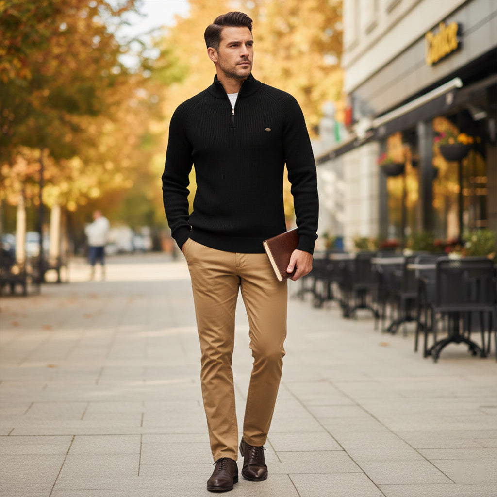 Lignano katoenen half-zip trui