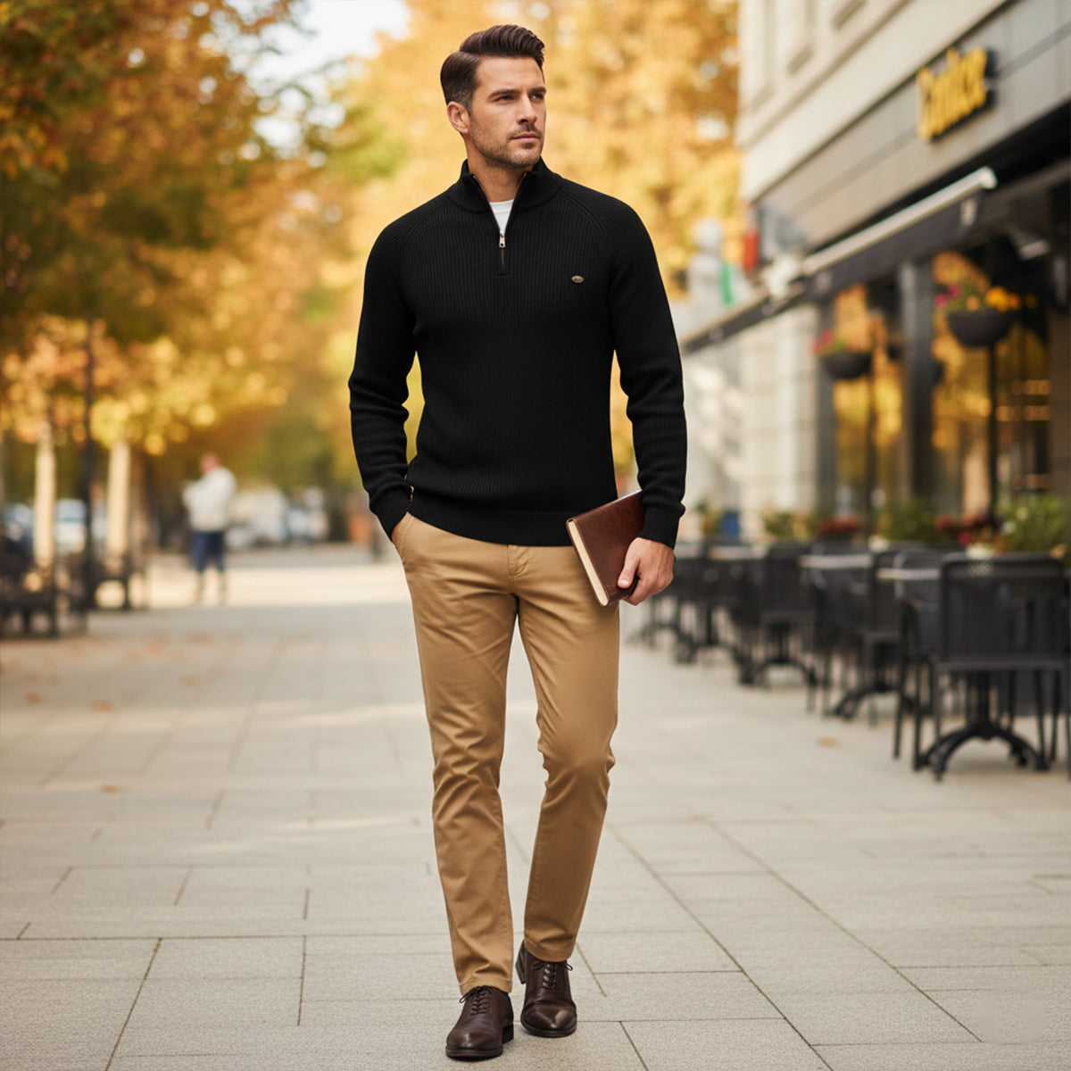 Lignano katoenen half-zip trui