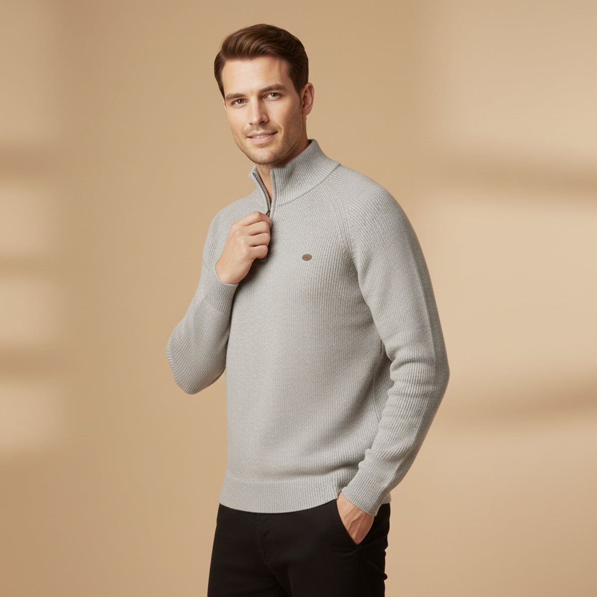 Lignano katoenen half-zip trui