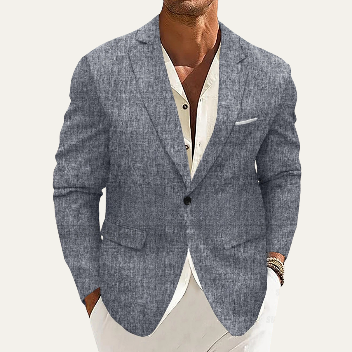 Mandello linnen jack slim fit