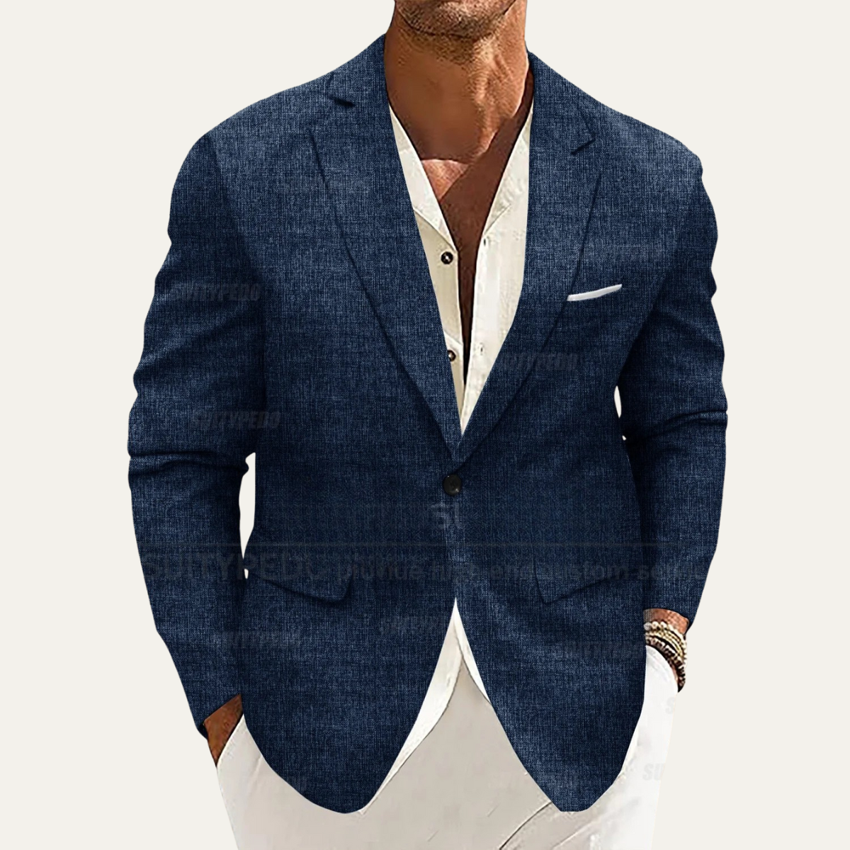 Mandello linnen jack slim fit