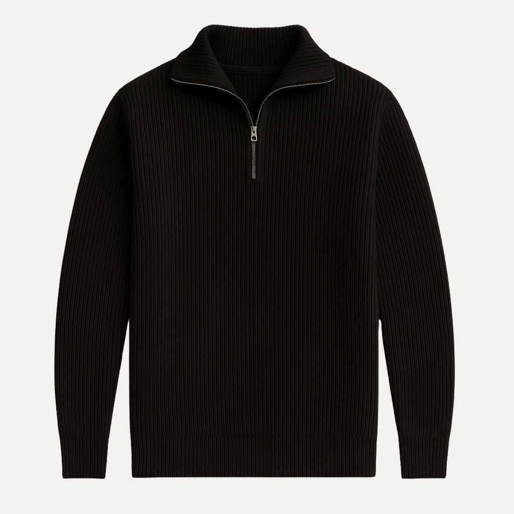 Merino knitted half-zip trui