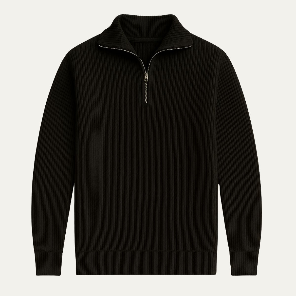Merino knitted half-zip trui