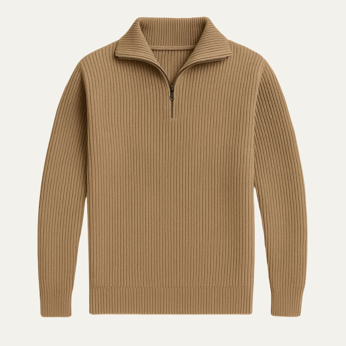 Merino knitted half-zip trui