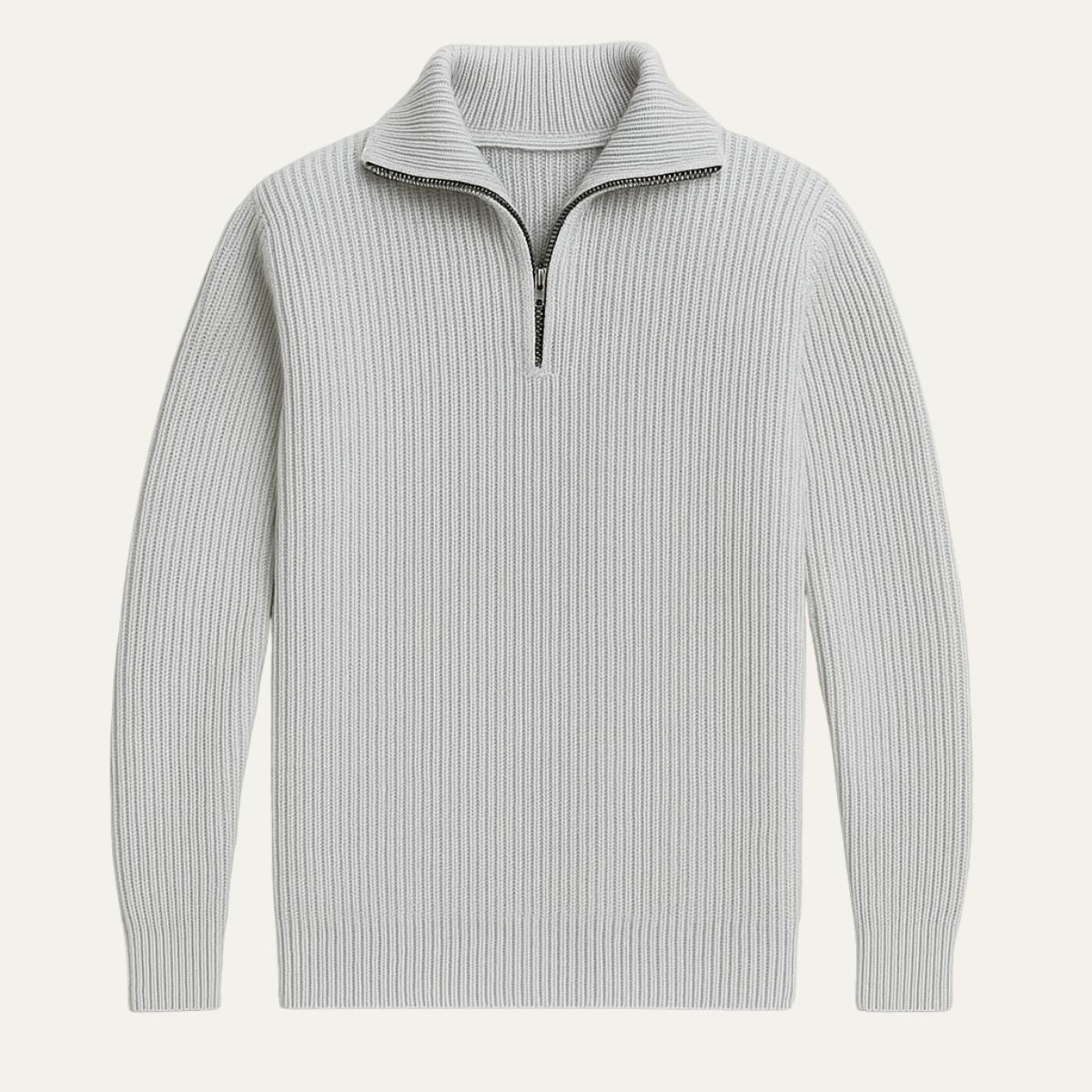 Merino knitted half-zip trui