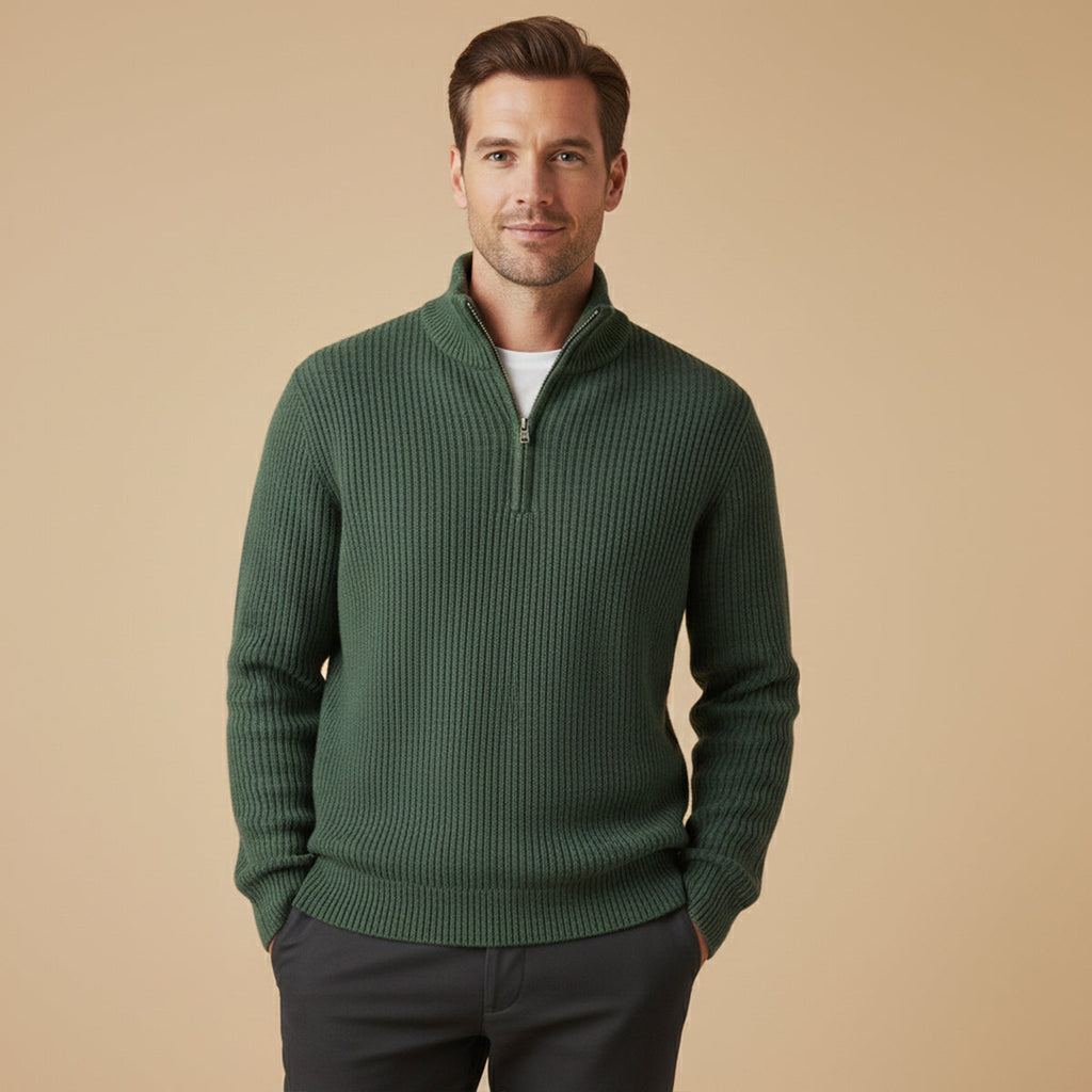Vicenza kasjmier half-zip trui