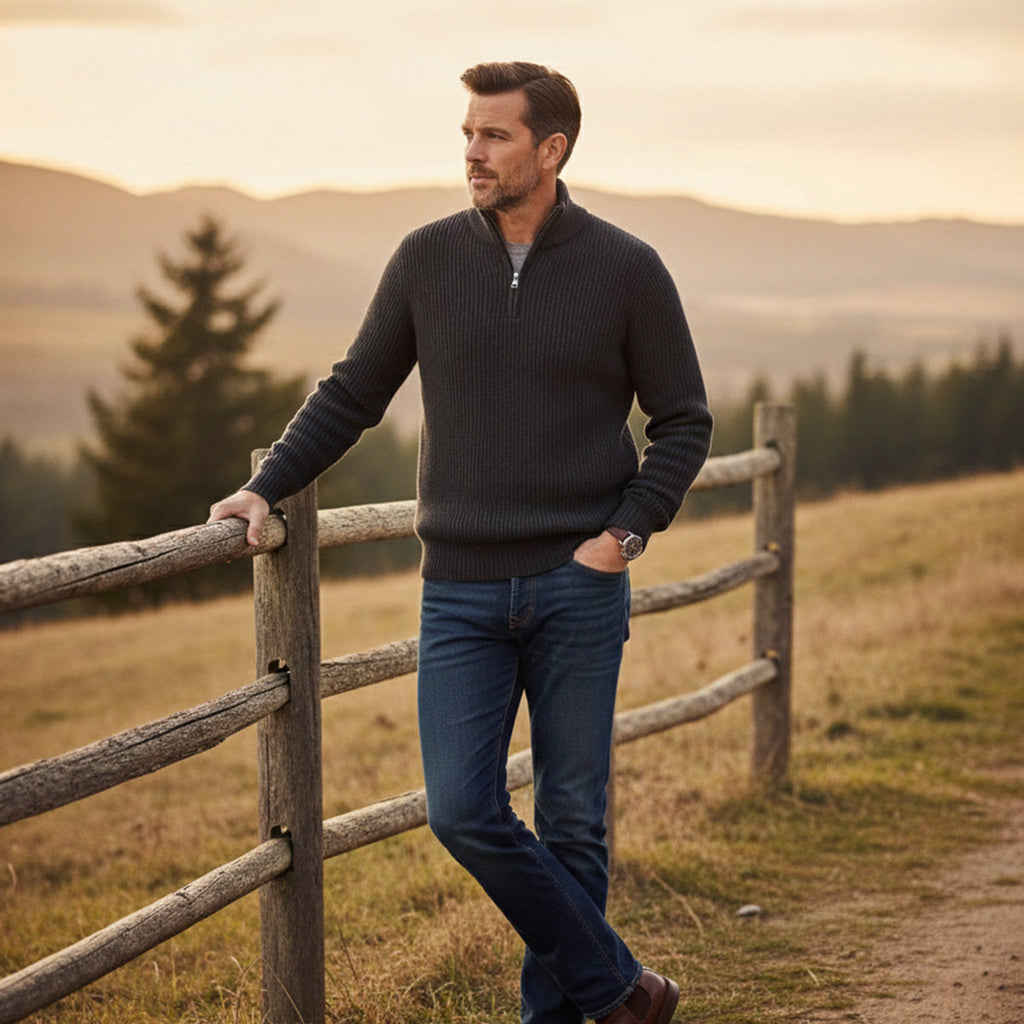 Vicenza kasjmier half-zip trui