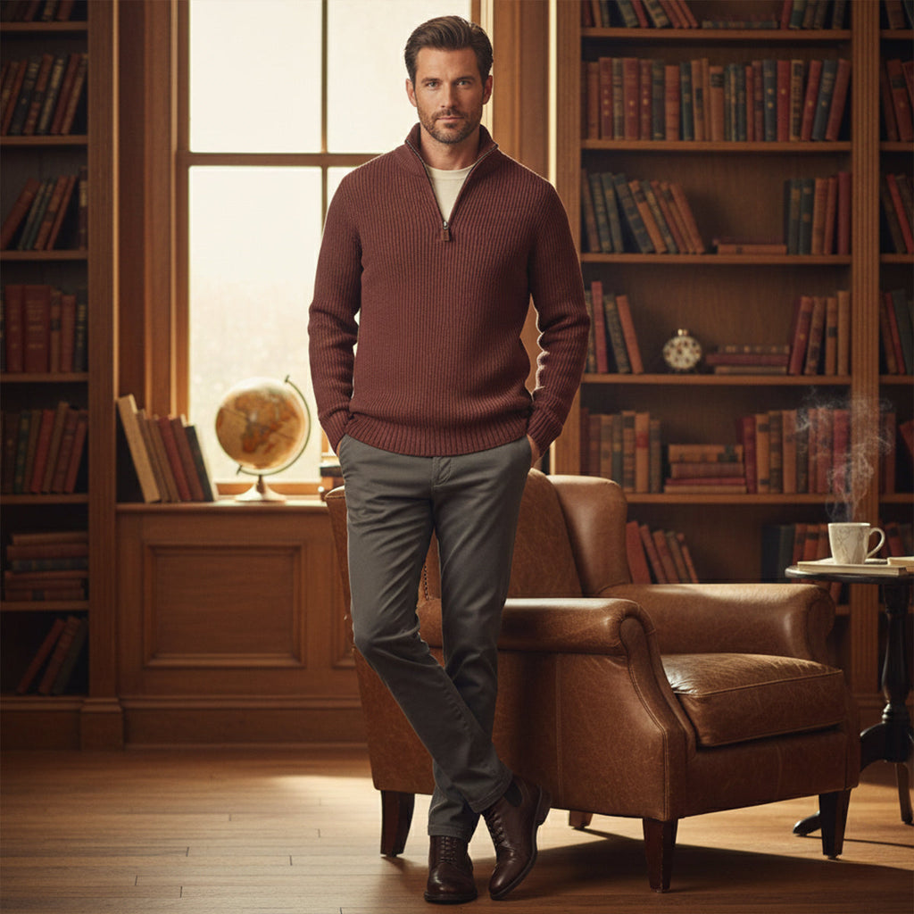 Vicenza kasjmier half-zip trui