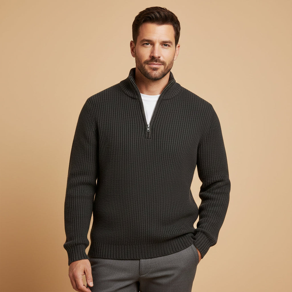 Vicenza kasjmier half-zip trui