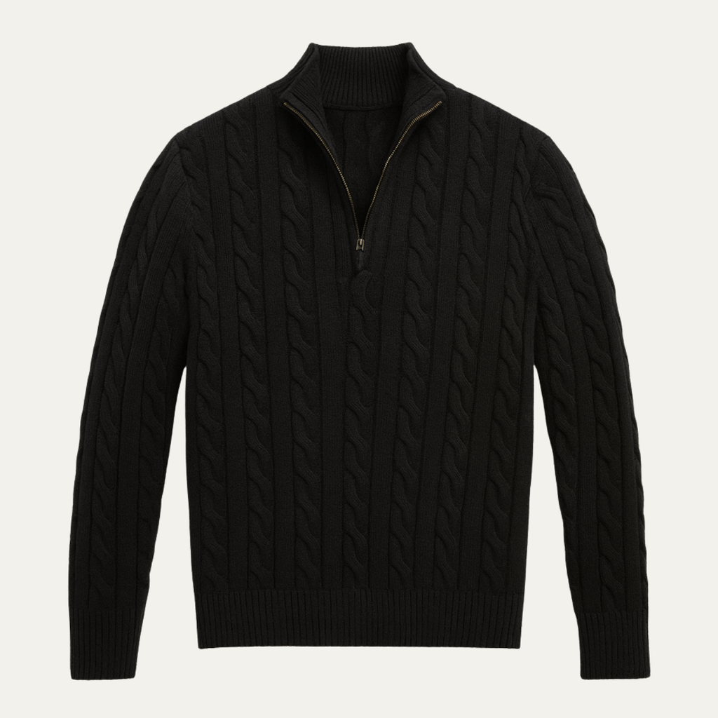Woodhall gebreide half-zip trui