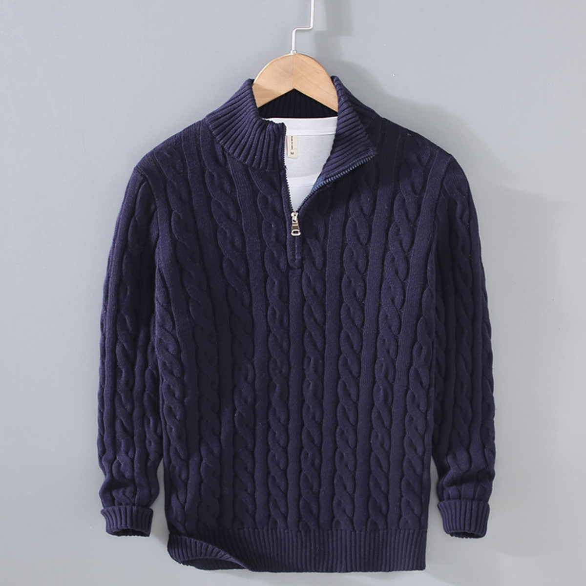 Woodhall gebreide half-zip trui