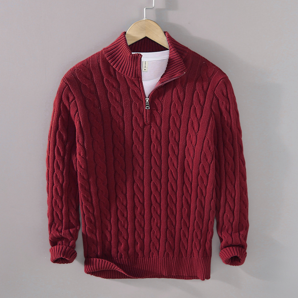 Woodhall gebreide half-zip trui